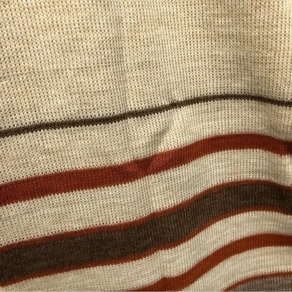 Dead Stock Vintage Striped Ribbed Piping Sweater Vest Sz Large -The "Esther" Top - Picture 6 of 16